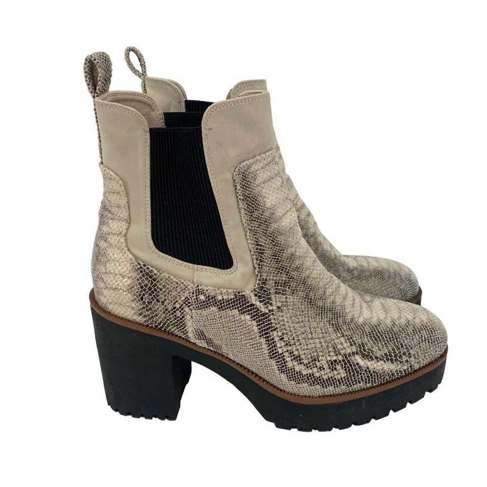 Chinese Laundry Size 9 Faux Snake Skin Reptile Ankle Elastic Pull On Boots